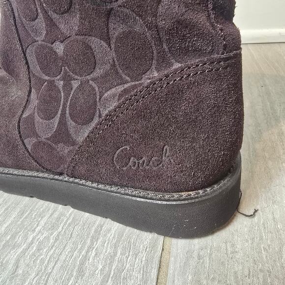 Coach Kally Winter Boots Brown Suede & Shearling Uppers Size 7.5 - Picture 3 of 6